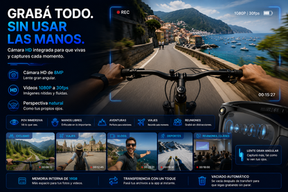 Anteojos Inteligentes con IA, Cámara HD y Traducción en Tiempo Real